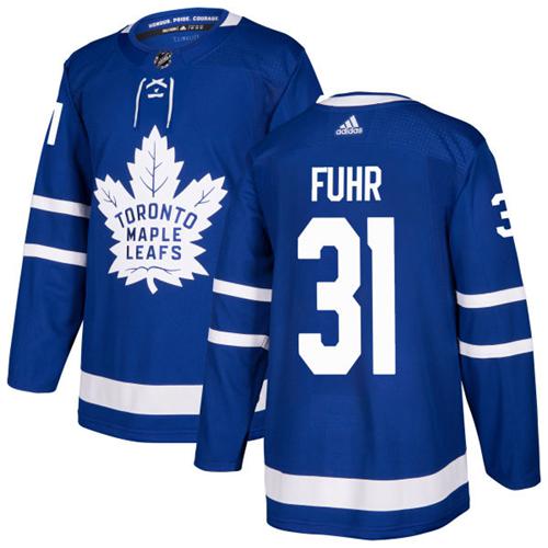 Adidas Men Toronto Maple Leafs #31 Grant Fuhr Blue Home Authentic Stitched NHL Jersey